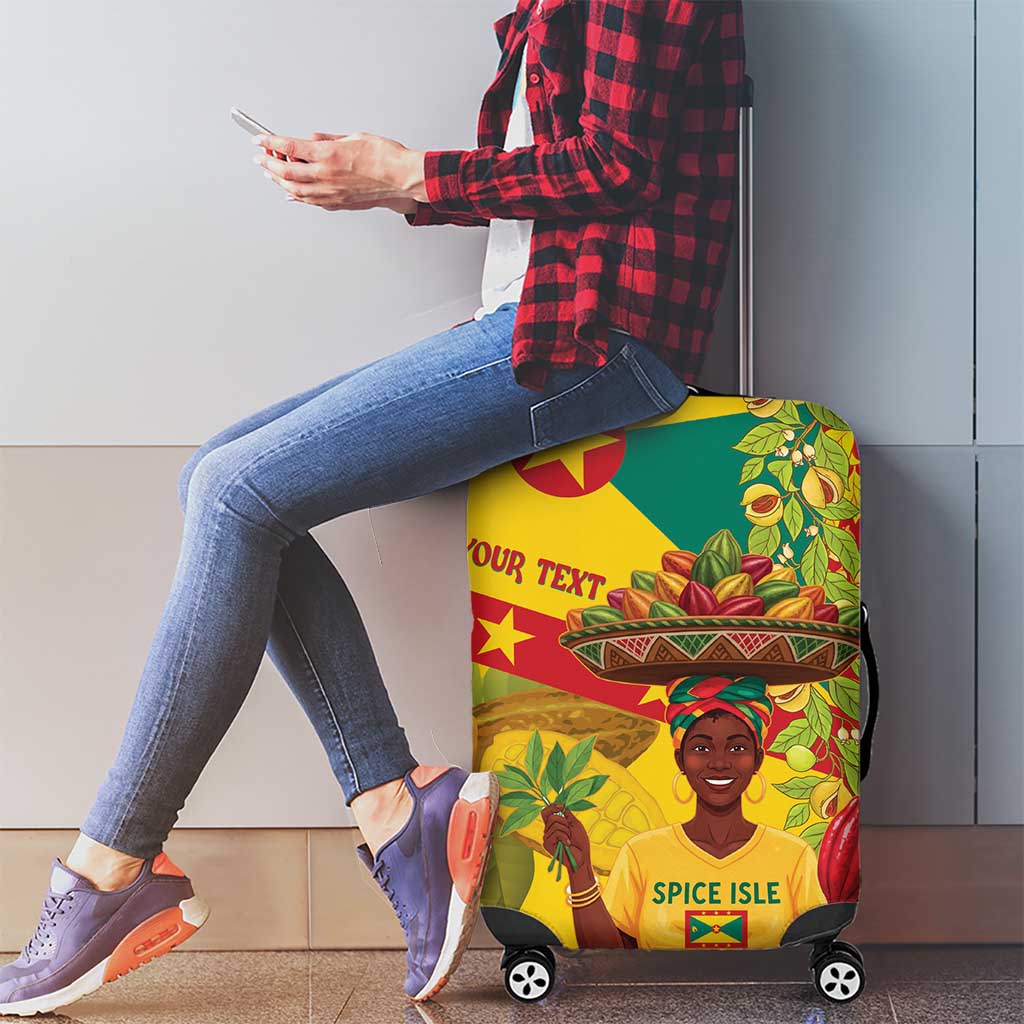 Personalized Grenada Spicemas 2025 Luggage Cover Spice Isle Nutmeg Cocoa Pod - Wonder Print Shop