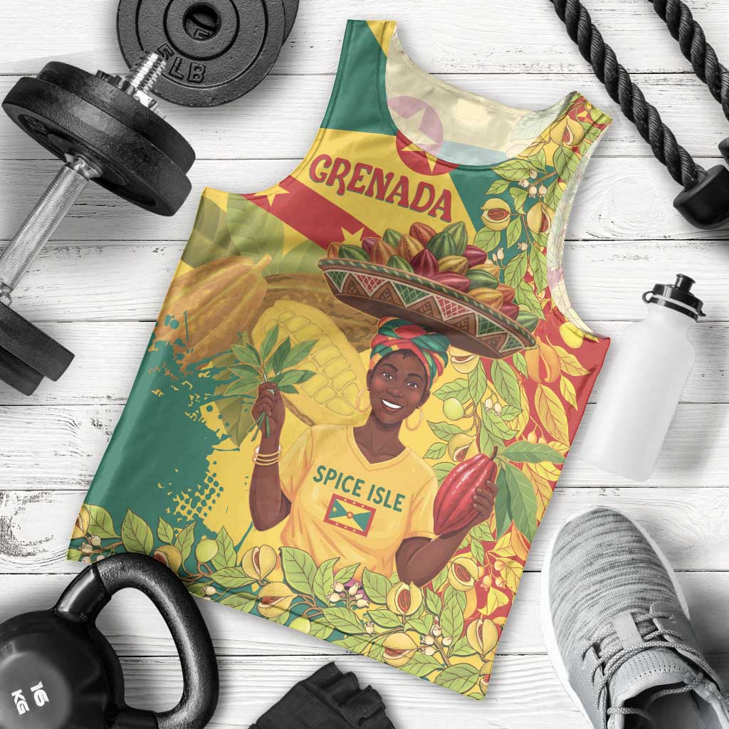 Personalized Grenada Spicemas 2025 Men Tank Top Spice Isle Nutmeg Cocoa Pod - Wonder Print Shop