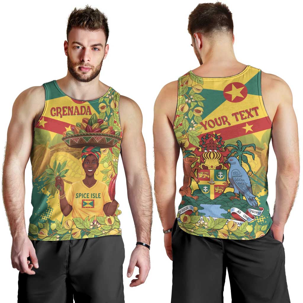 Personalized Grenada Spicemas 2025 Men Tank Top Spice Isle Nutmeg Cocoa Pod - Wonder Print Shop