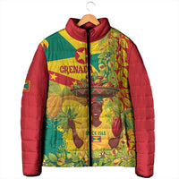 Personalized Grenada Spicemas 2025 Padded Jacket Spice Isle Nutmeg Cocoa Pod - Wonder Print Shop