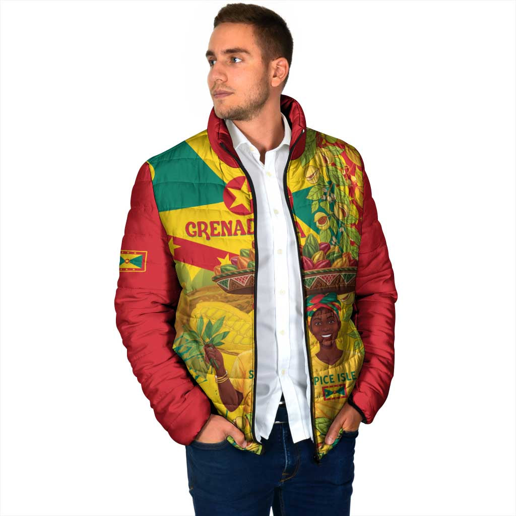 Personalized Grenada Spicemas 2025 Padded Jacket Spice Isle Nutmeg Cocoa Pod - Wonder Print Shop