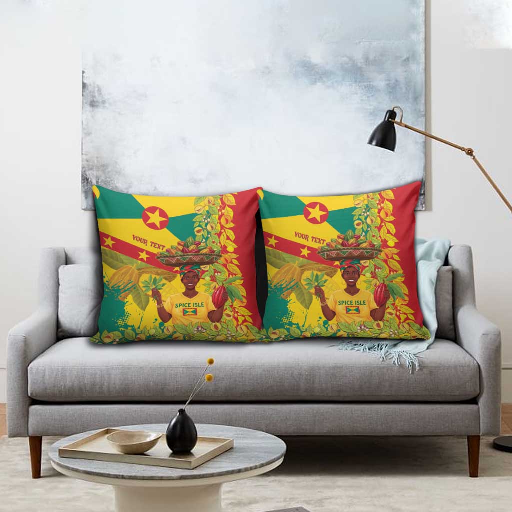 Personalized Grenada Spicemas 2025 Pillow Cover Spice Isle Nutmeg Cocoa Pod - Wonder Print Shop