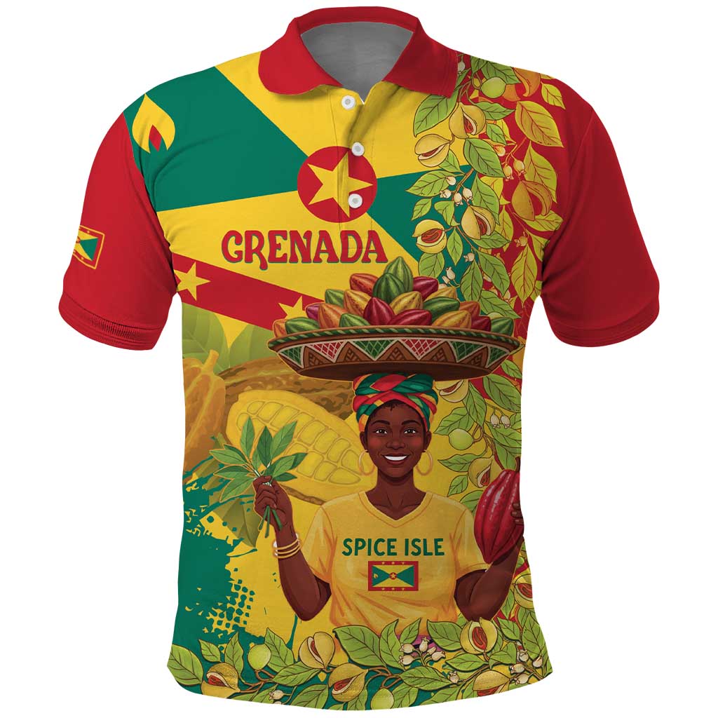 Personalized Grenada Spicemas 2025 Polo Shirt Spice Isle Nutmeg Cocoa Pod - Wonder Print Shop