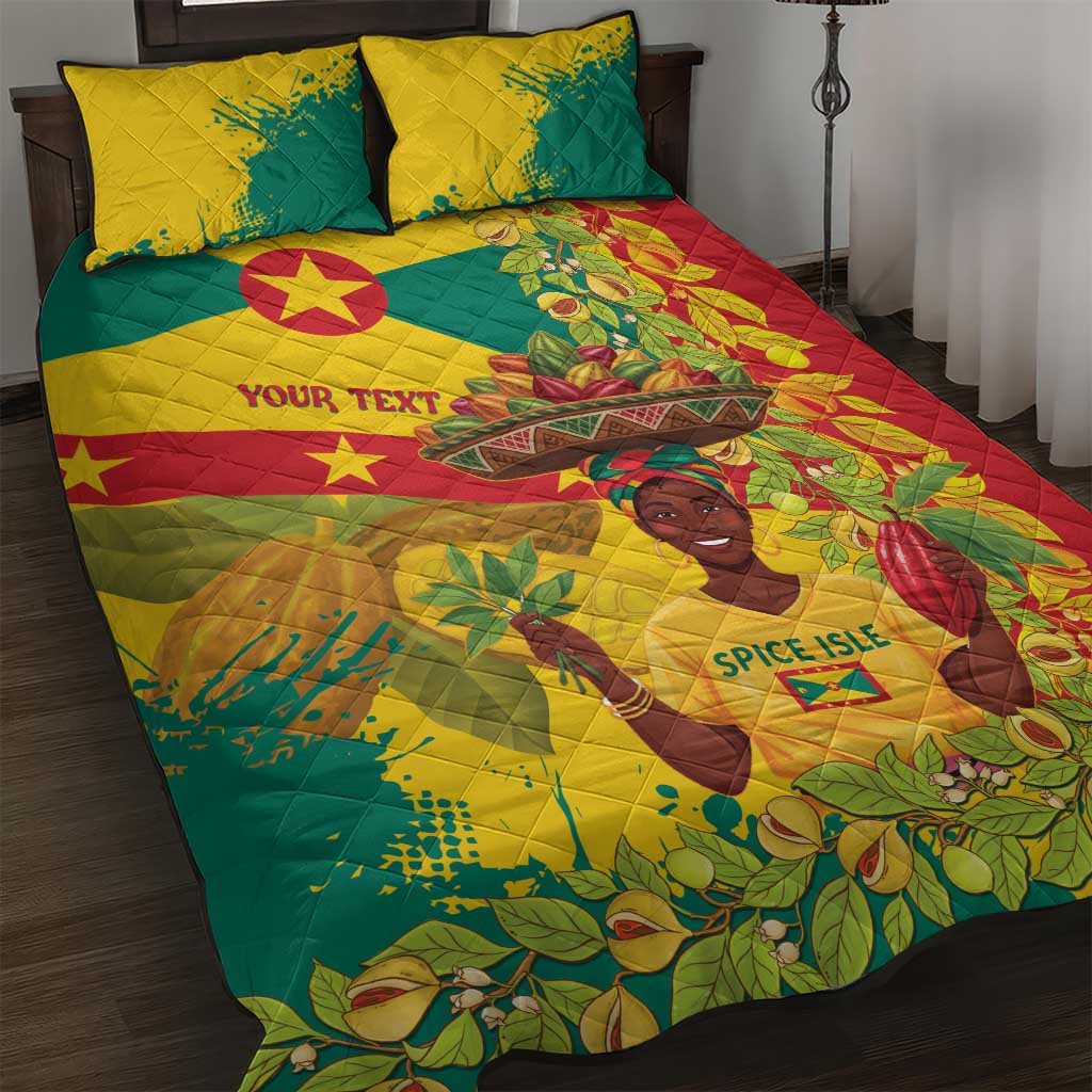 Personalized Grenada Spicemas 2025 Quilt Bed Set Spice Isle Nutmeg Cocoa Pod - Wonder Print Shop
