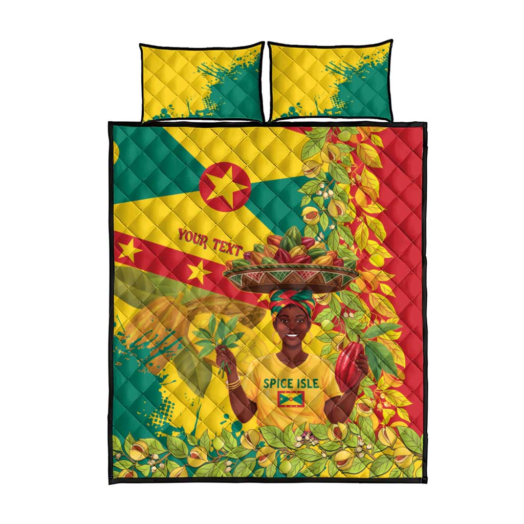 Personalized Grenada Spicemas 2025 Quilt Bed Set Spice Isle Nutmeg Cocoa Pod - Wonder Print Shop