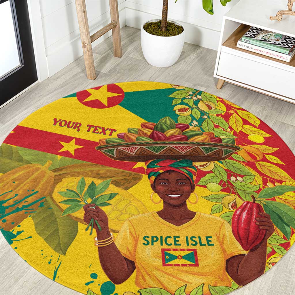 Personalized Grenada Spicemas 2025 Round Carpet Spice Isle Nutmeg Cocoa Pod - Wonder Print Shop