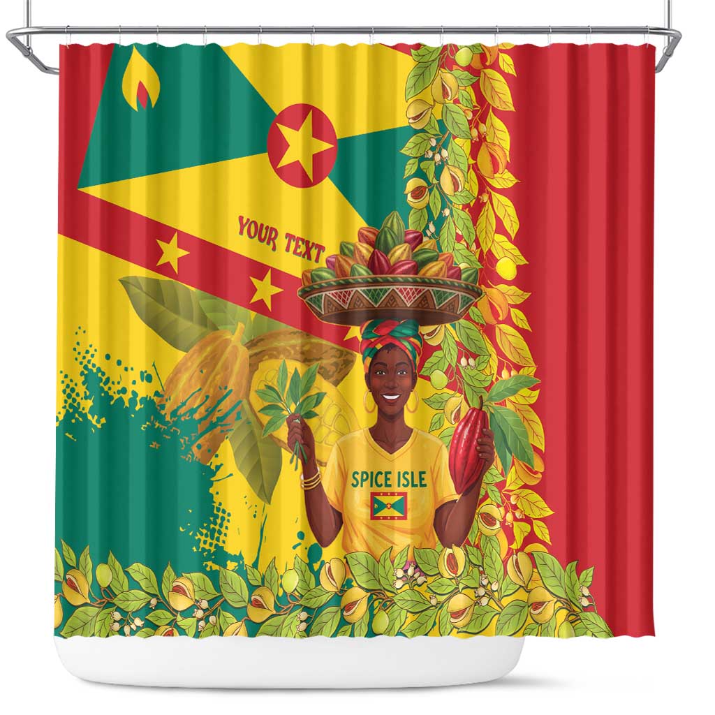 Personalized Grenada Spicemas 2025 Shower Curtain Spice Isle Nutmeg Cocoa Pod - Wonder Print Shop