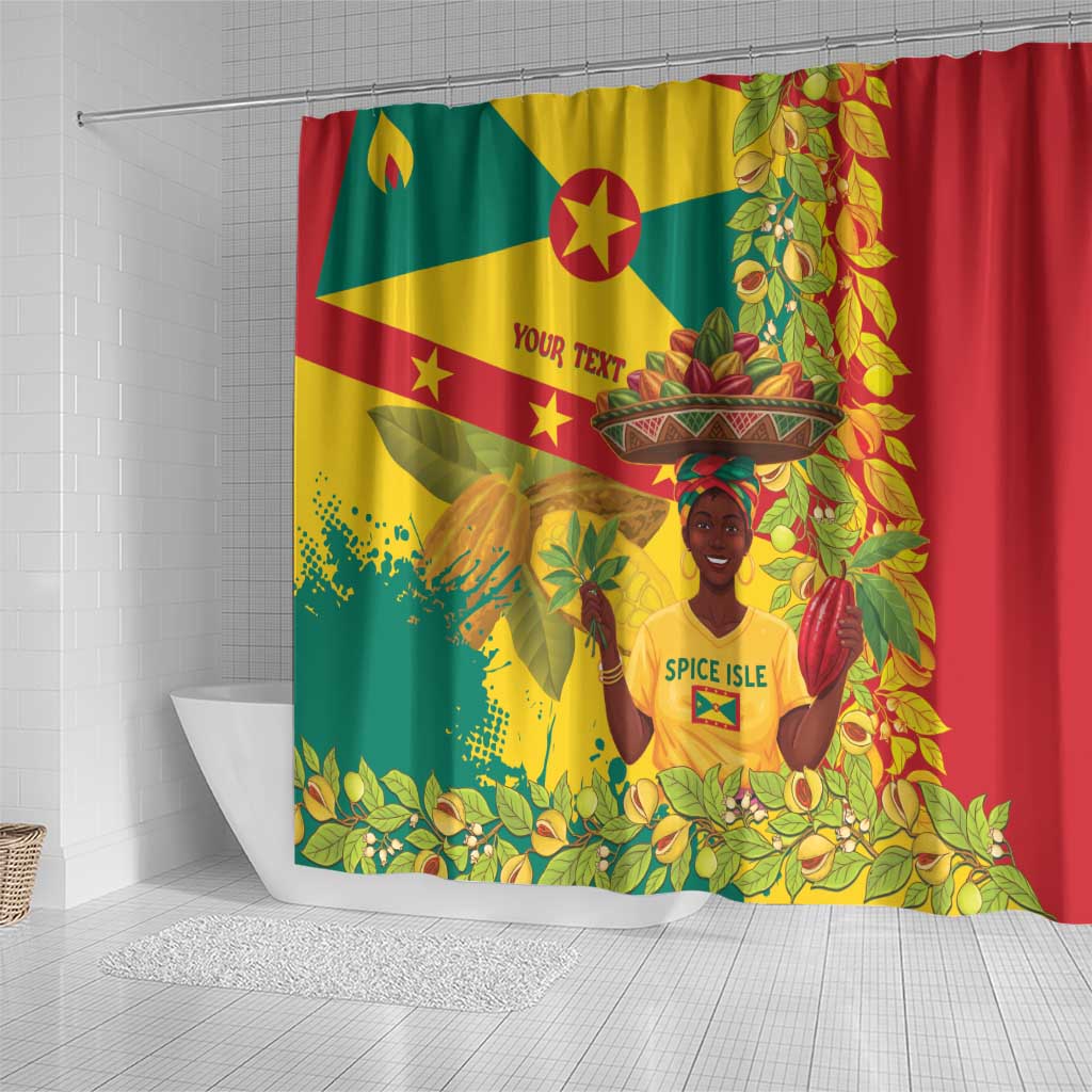 Personalized Grenada Spicemas 2025 Shower Curtain Spice Isle Nutmeg Cocoa Pod - Wonder Print Shop