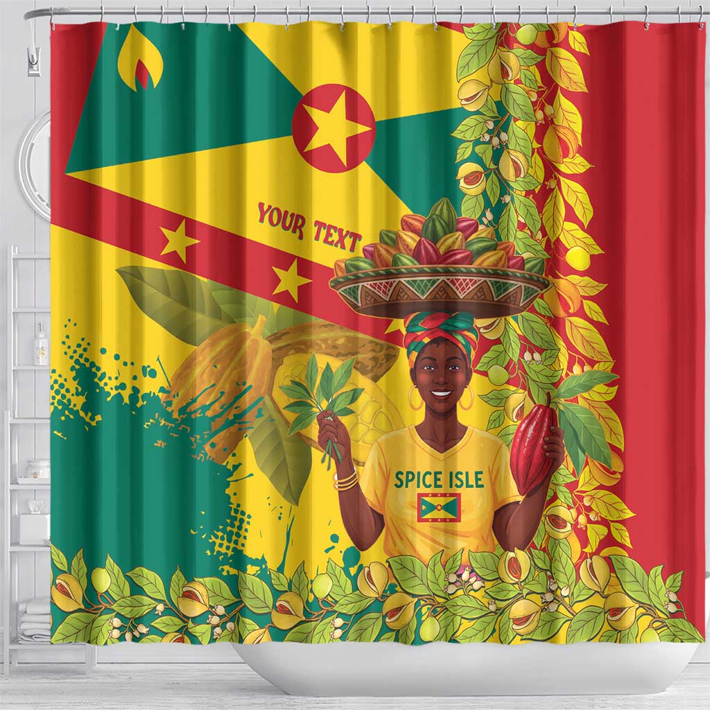 Personalized Grenada Spicemas 2025 Shower Curtain Spice Isle Nutmeg Cocoa Pod - Wonder Print Shop