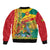 Personalized Grenada Spicemas 2025 Sleeve Zip Bomber Jacket Spice Isle Nutmeg Cocoa Pod - Wonder Print Shop