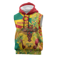 Personalized Grenada Spicemas 2025 Sleeveless Hoodie Spice Isle Nutmeg Cocoa Pod - Wonder Print Shop