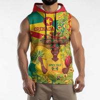 Personalized Grenada Spicemas 2025 Sleeveless Hoodie Spice Isle Nutmeg Cocoa Pod - Wonder Print Shop
