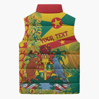 Personalized Grenada Spicemas 2025 Sleeveless Puffer Jacket Spice Isle Nutmeg Cocoa Pod - Wonder Print Shop