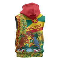 Personalized Grenada Spicemas 2025 Sleeveless Zip Hoodie Spice Isle Nutmeg Cocoa Pod - Wonder Print Shop