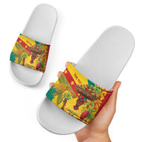 Personalized Grenada Spicemas 2025 Slide Sandals Spice Isle Nutmeg Cocoa Pod - Wonder Print Shop