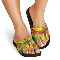 Personalized Grenada Spicemas 2025 Slide Sandals Spice Isle Nutmeg Cocoa Pod - Wonder Print Shop