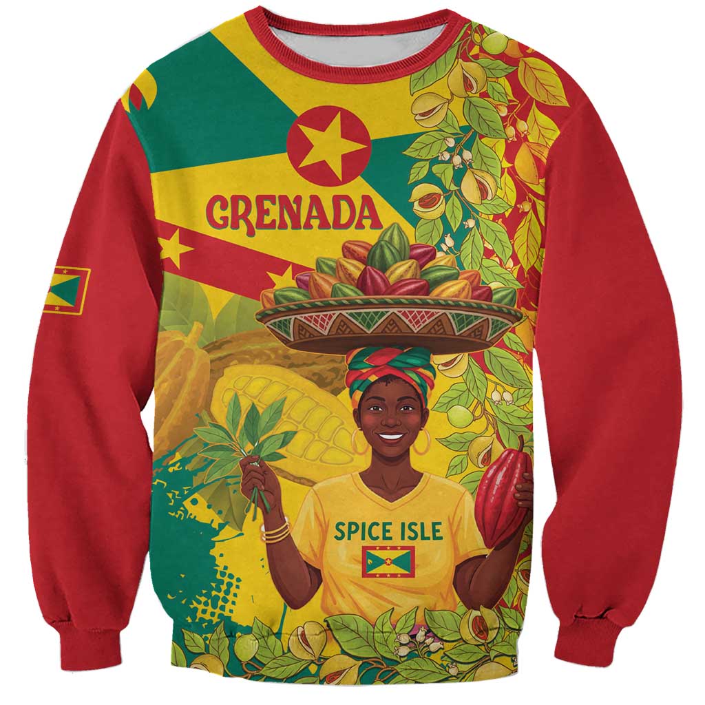 Personalized Grenada Spicemas 2025 Sweatshirt Spice Isle Nutmeg Cocoa Pod - Wonder Print Shop