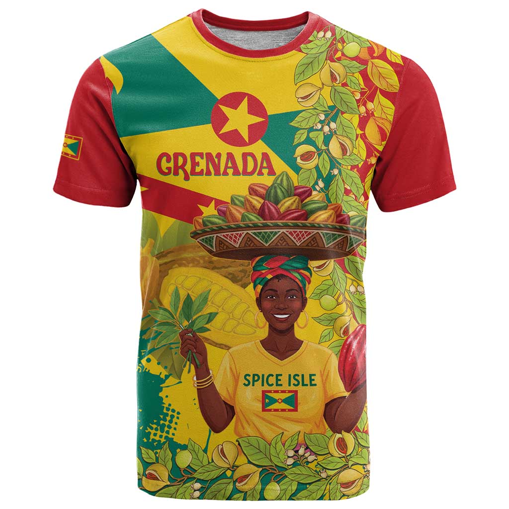 Personalized Grenada Spicemas 2025 T Shirt Spice Isle Nutmeg Cocoa Pod - Wonder Print Shop