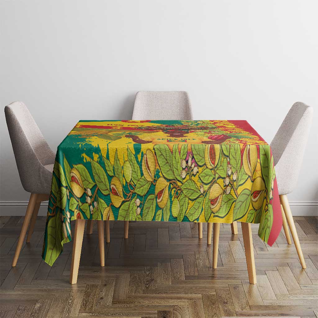 Personalized Grenada Spicemas 2025 Tablecloth Spice Isle Nutmeg Cocoa Pod - Wonder Print Shop