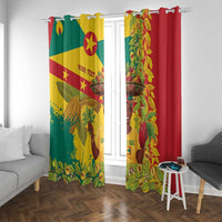 Personalized Grenada Spicemas 2025 Window Curtain Spice Isle Nutmeg Cocoa Pod - Wonder Print Shop