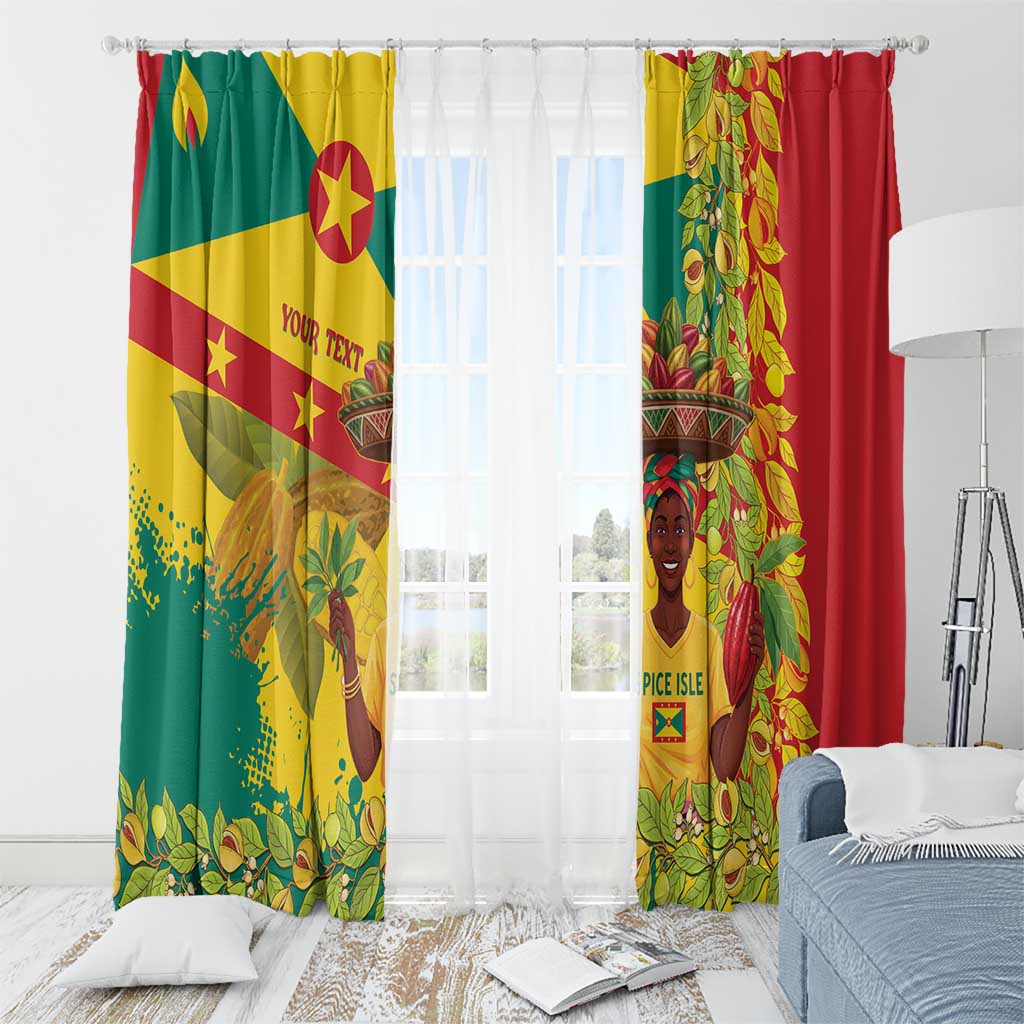 Personalized Grenada Spicemas 2025 Window Curtain Spice Isle Nutmeg Cocoa Pod - Wonder Print Shop