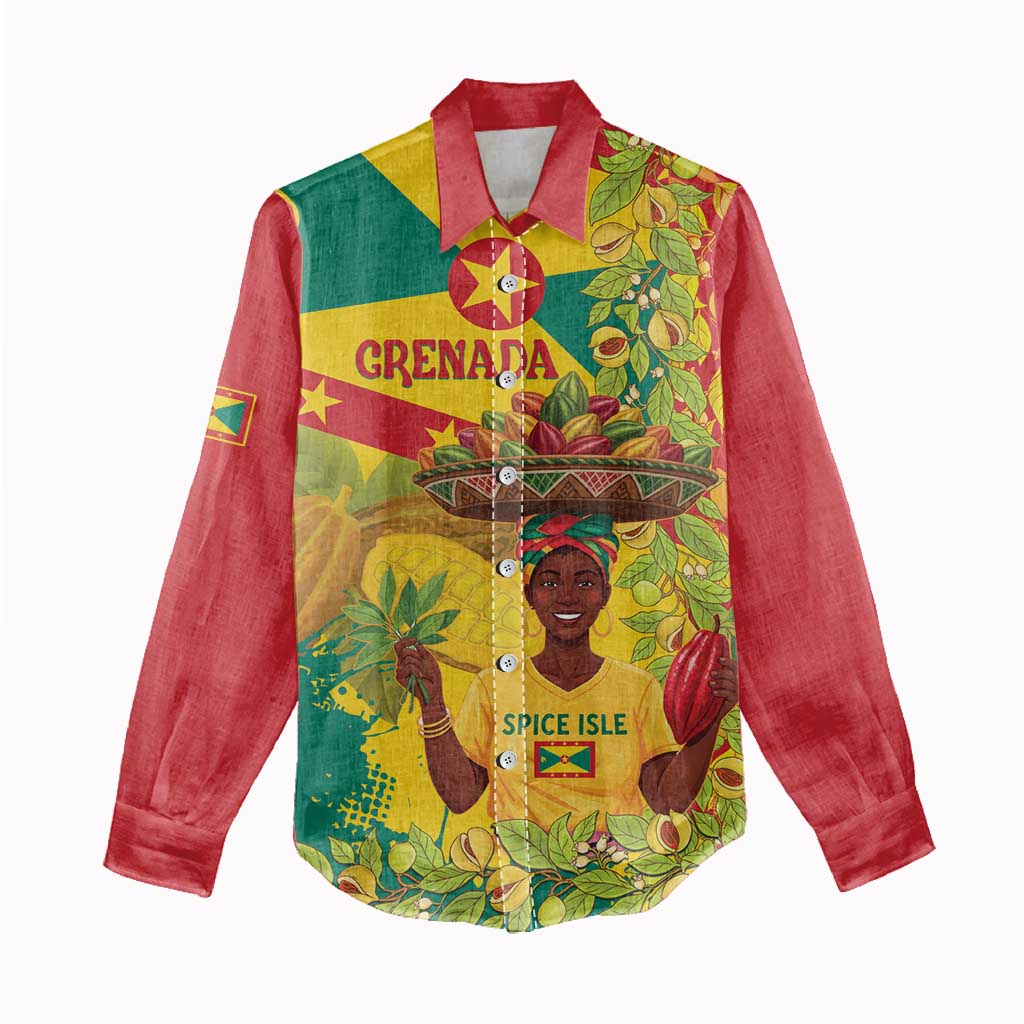 Personalized Grenada Spicemas 2025 Women Casual Shirt Spice Isle Nutmeg Cocoa Pod - Wonder Print Shop