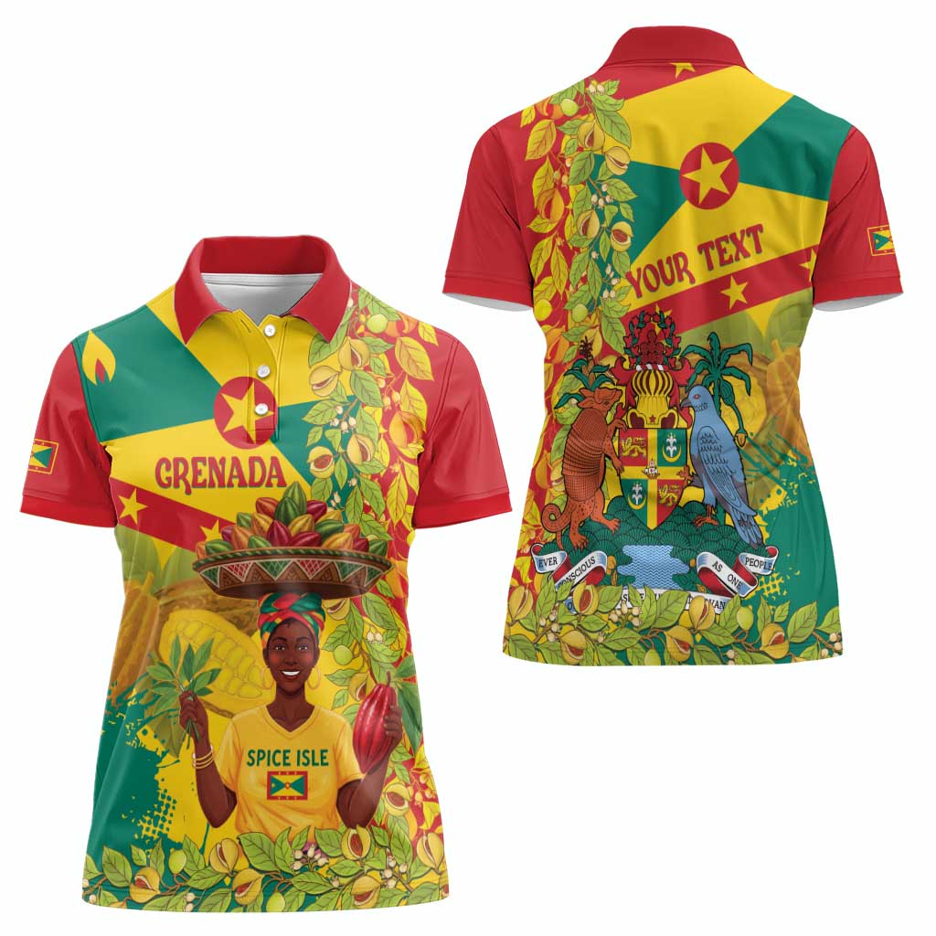 Personalized Grenada Spicemas 2025 Women Polo Shirt Spice Isle Nutmeg Cocoa Pod - Wonder Print Shop