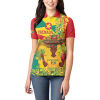 Personalized Grenada Spicemas 2025 Women Polo Shirt Spice Isle Nutmeg Cocoa Pod - Wonder Print Shop