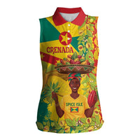 Personalized Grenada Spicemas 2025 Women Sleeveless Polo Shirt Spice Isle Nutmeg Cocoa Pod - Wonder Print Shop
