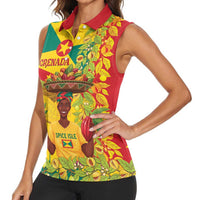 Personalized Grenada Spicemas 2025 Women Sleeveless Polo Shirt Spice Isle Nutmeg Cocoa Pod - Wonder Print Shop