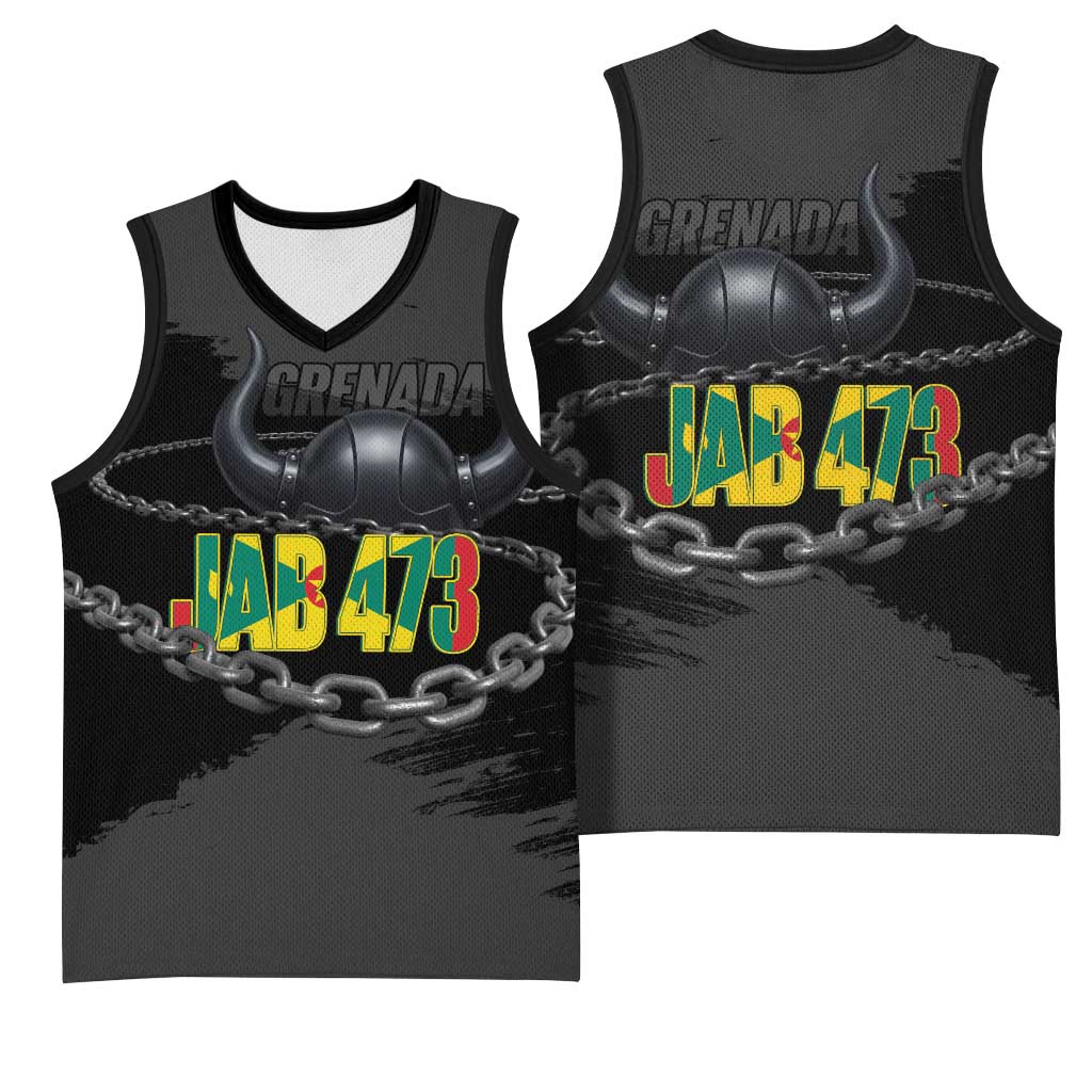 Grenada Jab Jab 473 Basketball Jersey Spicemas Festival Chain Grunge Style - Wonder Print Shop