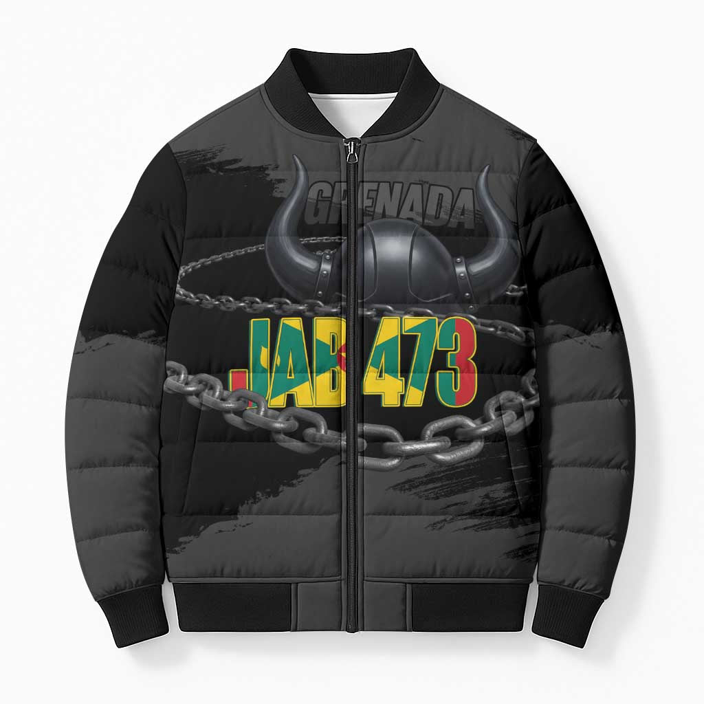 Grenada Jab Jab 473 Bomber Puffer Jacket Spicemas Festival Chain Grunge Style - Wonder Print Shop