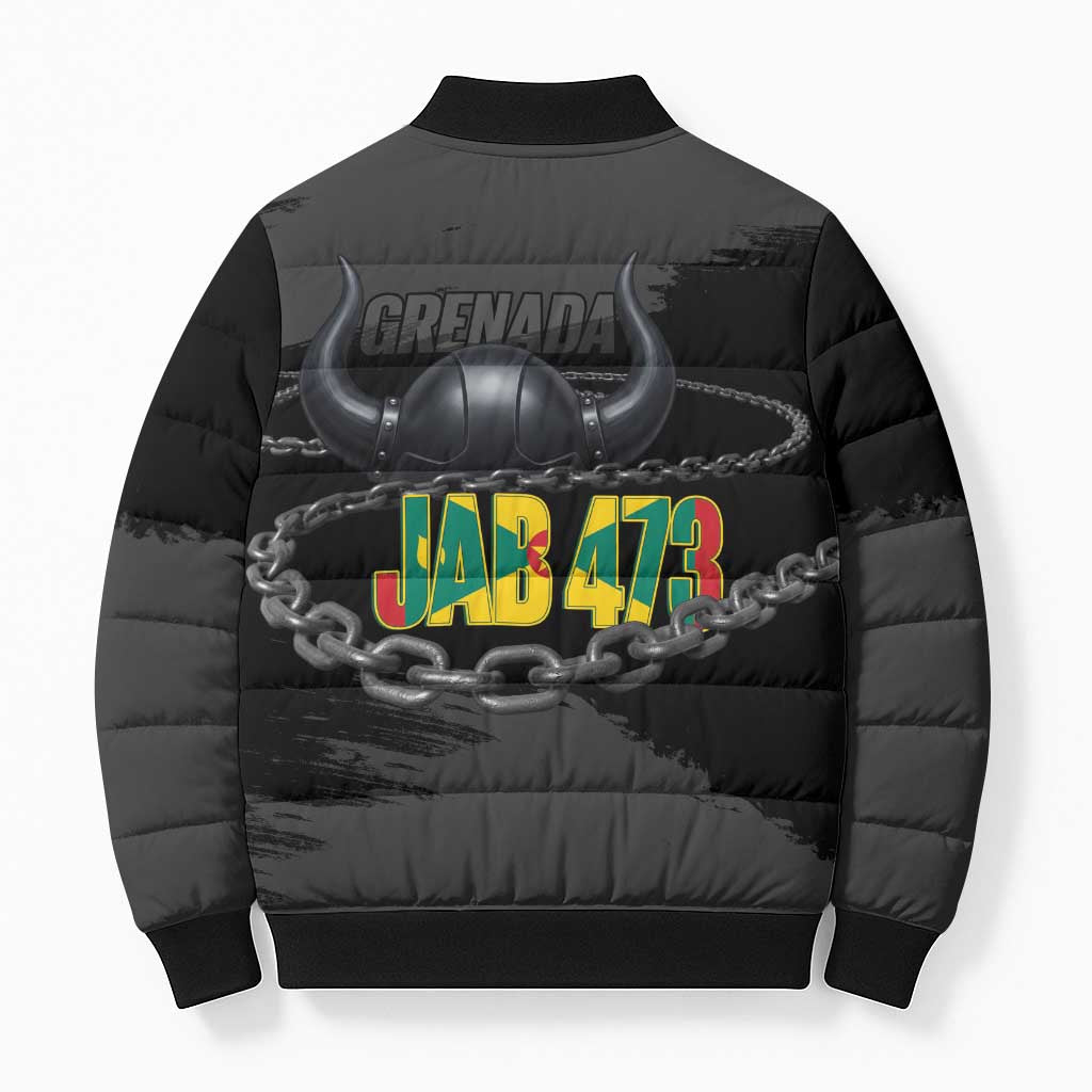 Grenada Jab Jab 473 Bomber Puffer Jacket Spicemas Festival Chain Grunge Style - Wonder Print Shop