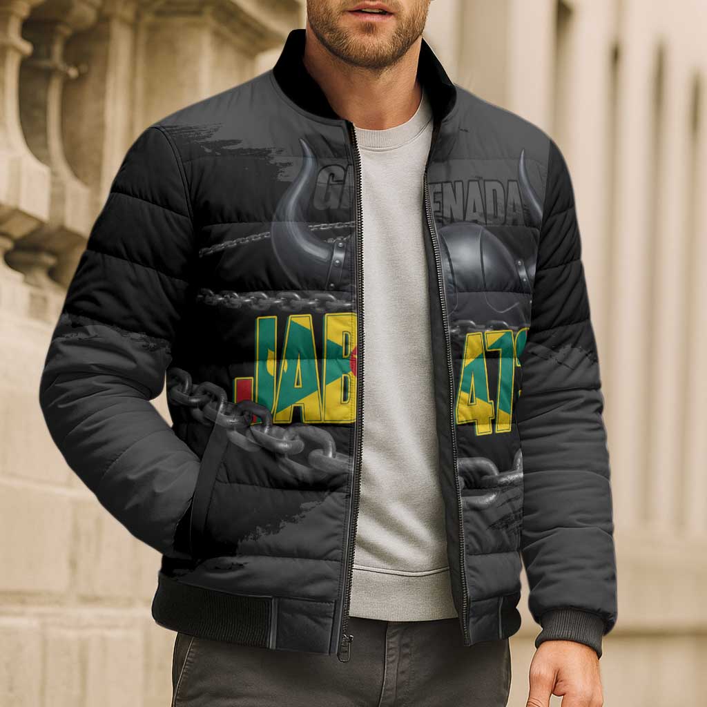 Grenada Jab Jab 473 Bomber Puffer Jacket Spicemas Festival Chain Grunge Style - Wonder Print Shop