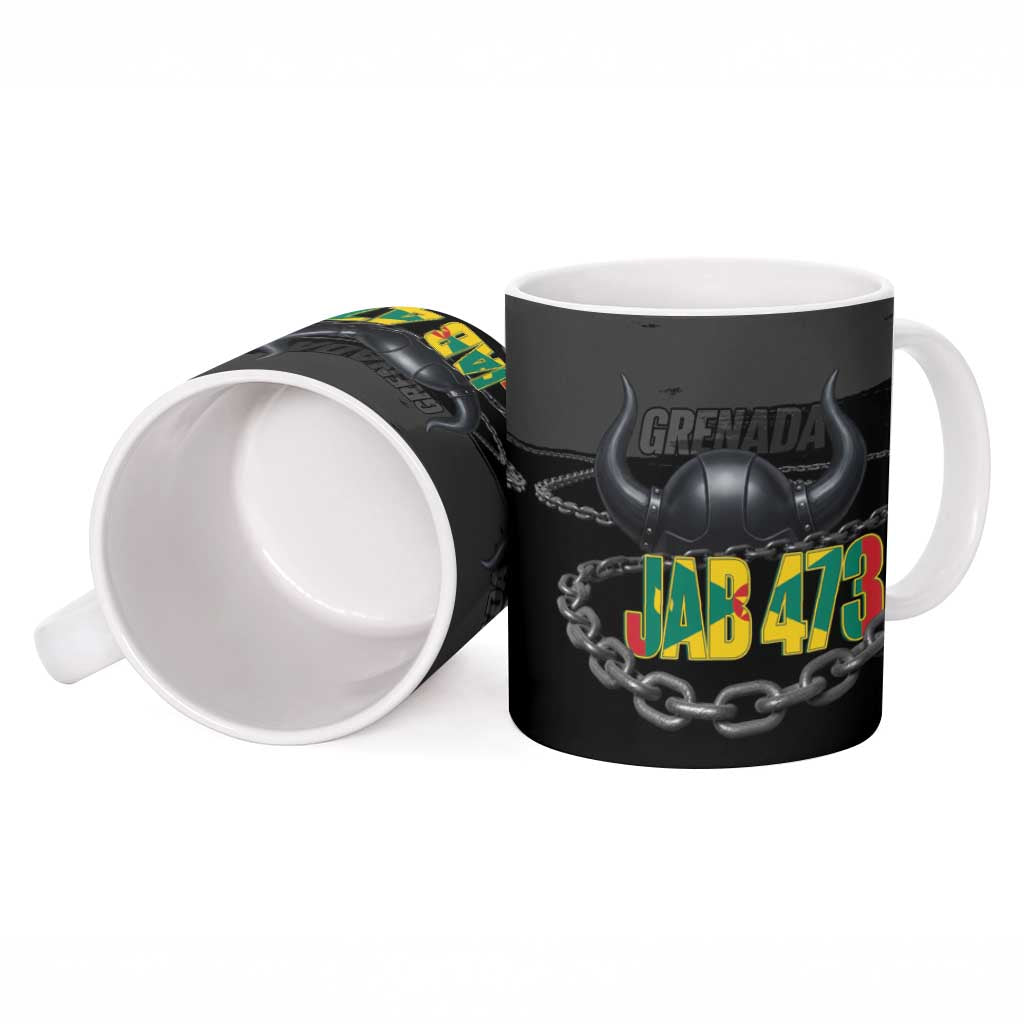 Grenada Jab Jab 473 Ceramic Mug Spicemas Festival Chain Grunge Style - Wonder Print Shop