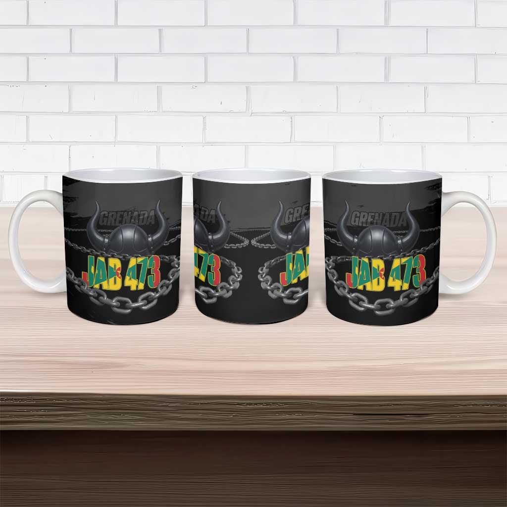 Grenada Jab Jab 473 Ceramic Mug Spicemas Festival Chain Grunge Style - Wonder Print Shop