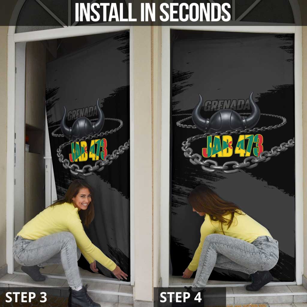 Grenada Jab Jab 473 Door Cover Spicemas Festival Chain Grunge Style - Wonder Print Shop