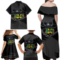 Grenada Jab Jab 473 Family Matching Off Shoulder Maxi Dress and Hawaiian Shirt Spicemas Festival Chain Grunge Style - Wonder Print Shop