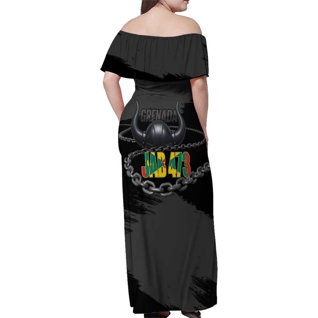 Grenada Jab Jab 473 Family Matching Off Shoulder Maxi Dress and Hawaiian Shirt Spicemas Festival Chain Grunge Style - Wonder Print Shop