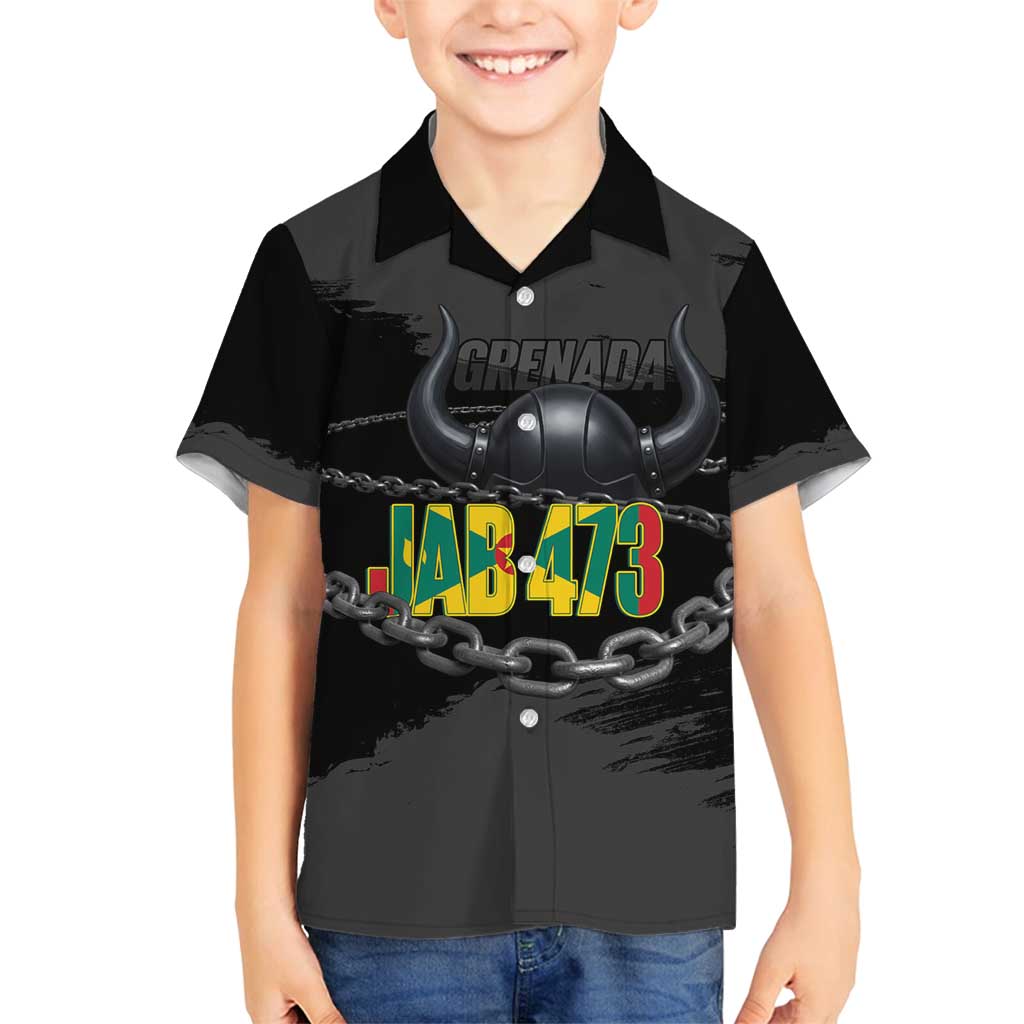 Grenada Jab Jab 473 Family Matching Off Shoulder Short Dress and Hawaiian Shirt Spicemas Festival Chain Grunge Style - Wonder Print Shop