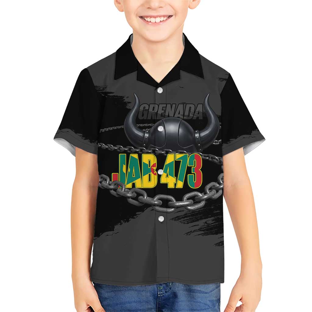 Grenada Jab Jab 473 Family Matching Short Sleeve Bodycon Dress and Hawaiian Shirt Spicemas Festival Chain Grunge Style - Wonder Print Shop