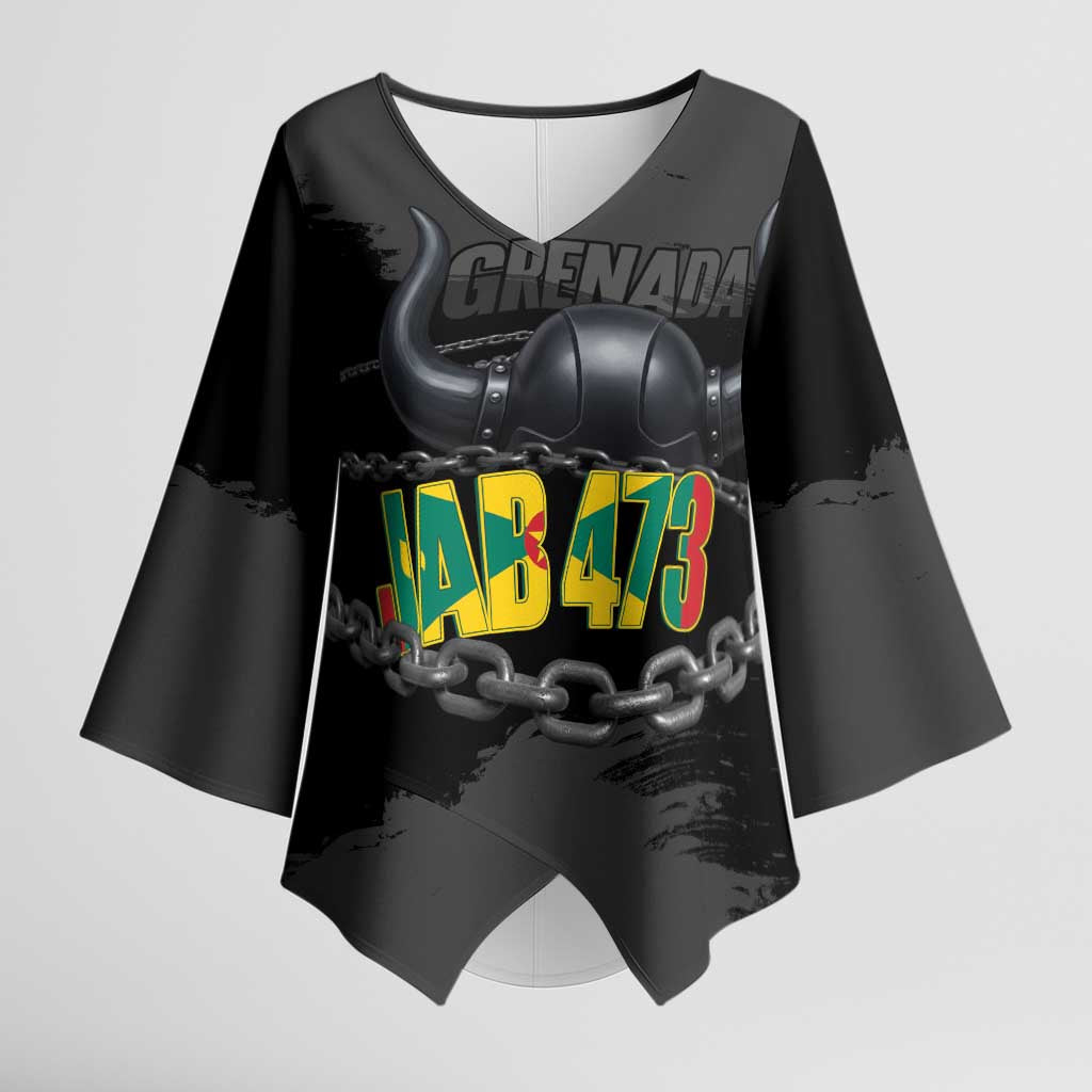 Grenada Jab Jab 473 Kimono Sleeve Blouse Spicemas Festival Chain Grunge Style - Wonder Print Shop