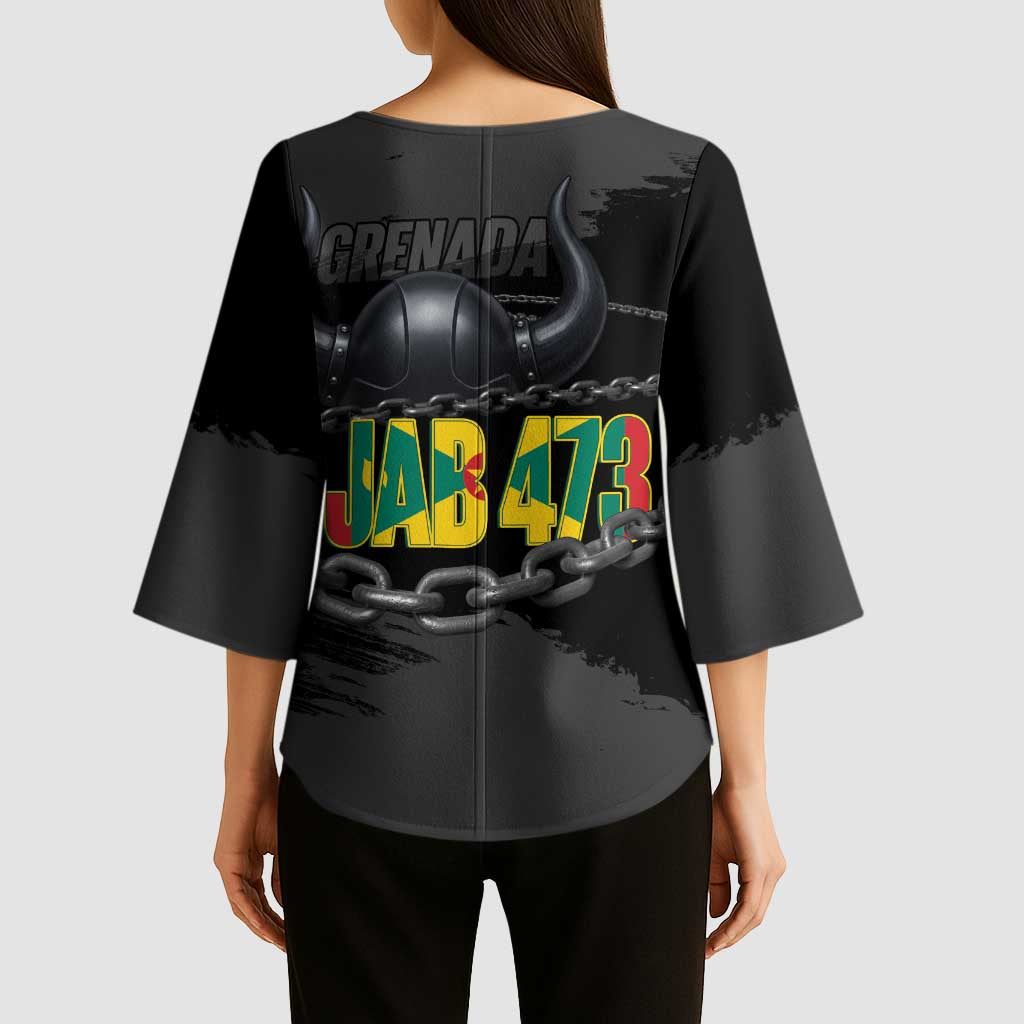 Grenada Jab Jab 473 Kimono Sleeve Blouse Spicemas Festival Chain Grunge Style - Wonder Print Shop