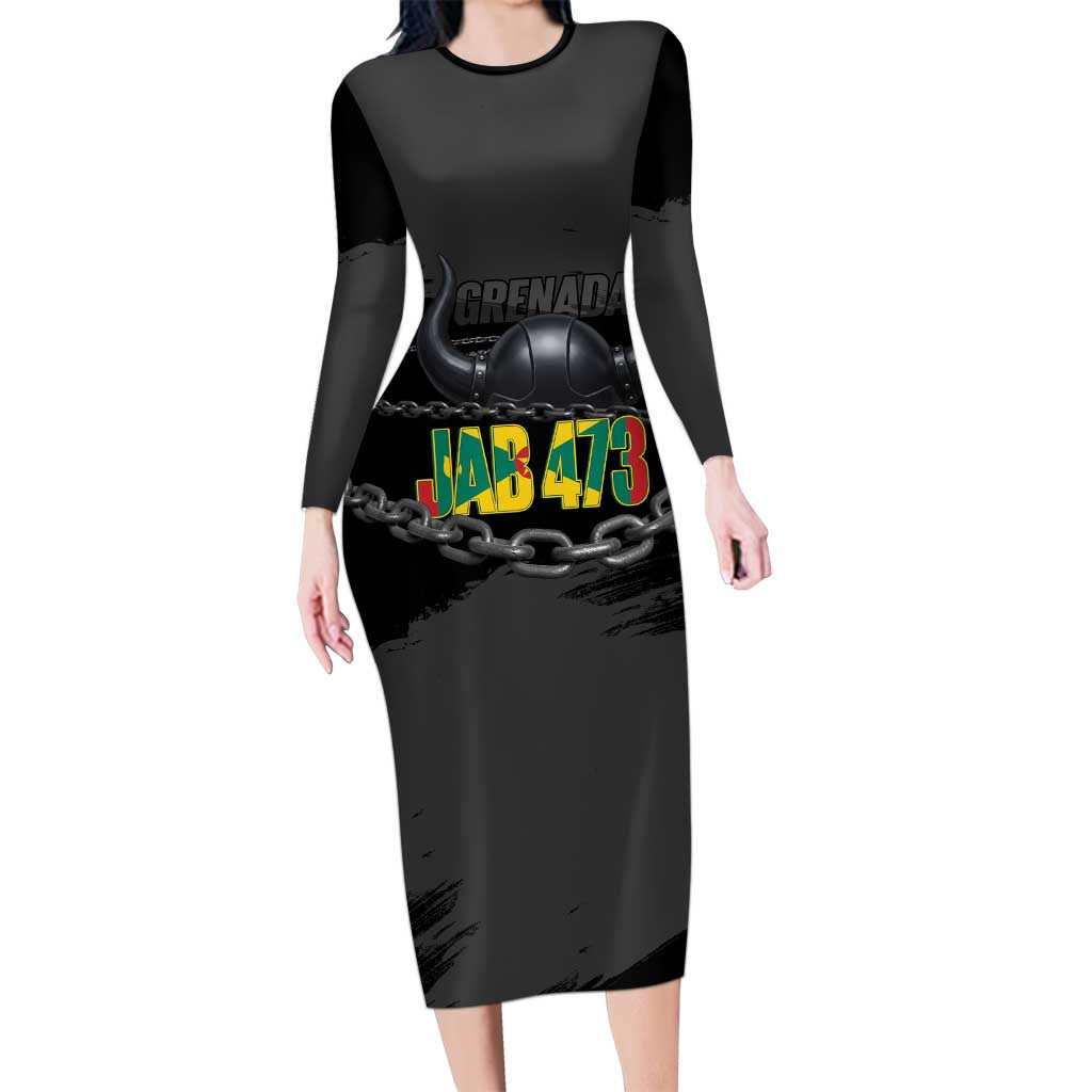 Grenada Jab Jab 473 Long Sleeve Bodycon Dress Spicemas Festival Chain Grunge Style - Wonder Print Shop