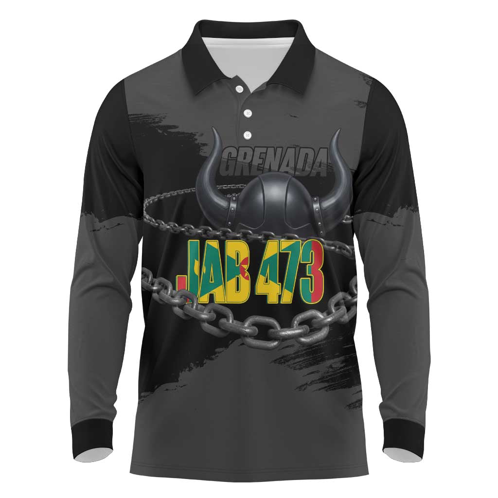 Grenada Jab Jab 473 Long Sleeve Polo Shirt Spicemas Festival Chain Grunge Style - Wonder Print Shop