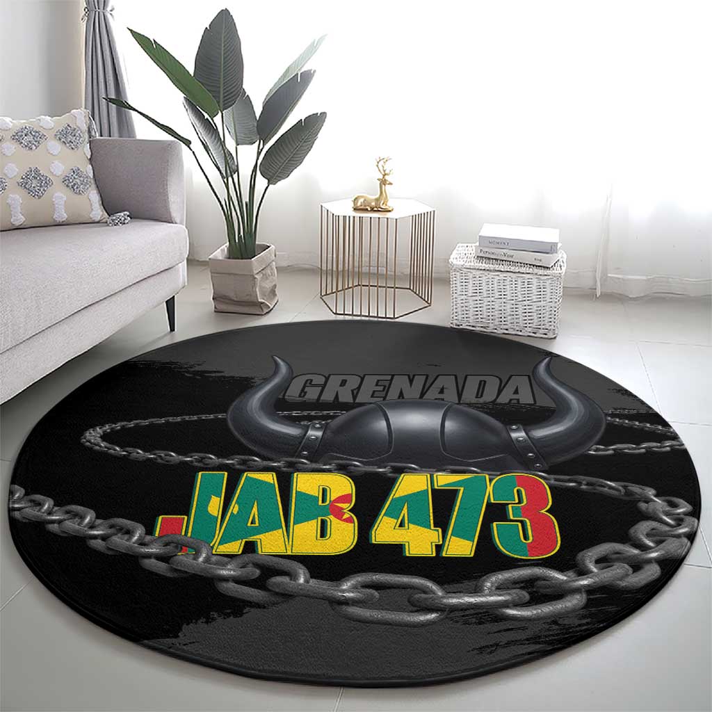 Grenada Jab Jab 473 Round Carpet Spicemas Festival Chain Grunge Style - Wonder Print Shop