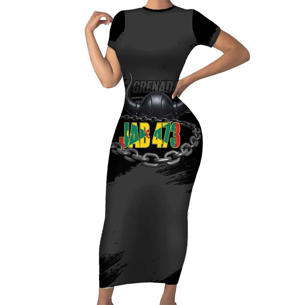 Grenada Jab Jab 473 Short Sleeve Bodycon Dress Spicemas Festival Chain Grunge Style - Wonder Print Shop