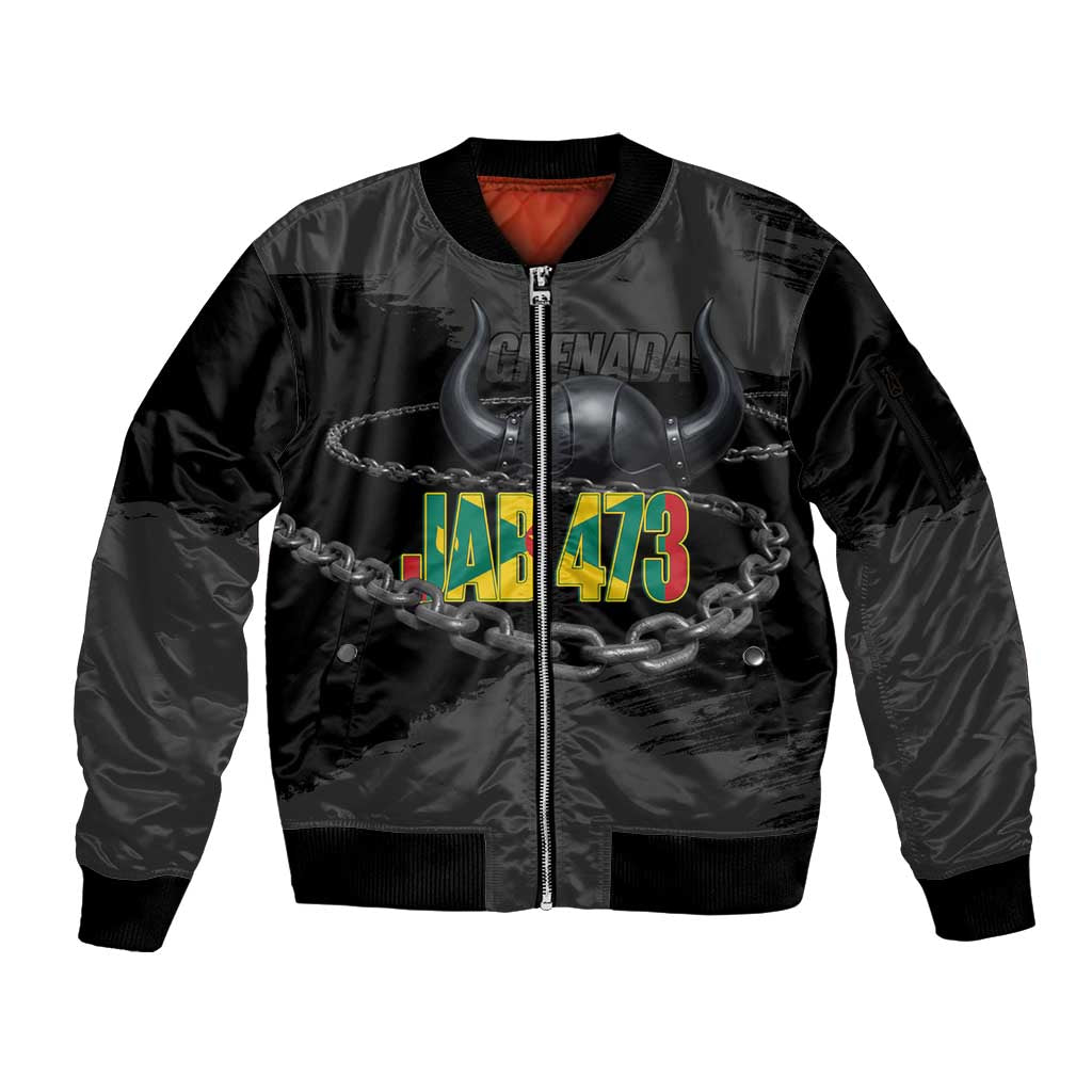 Grenada Jab Jab 473 Sleeve Zip Bomber Jacket Spicemas Festival Chain Grunge Style - Wonder Print Shop