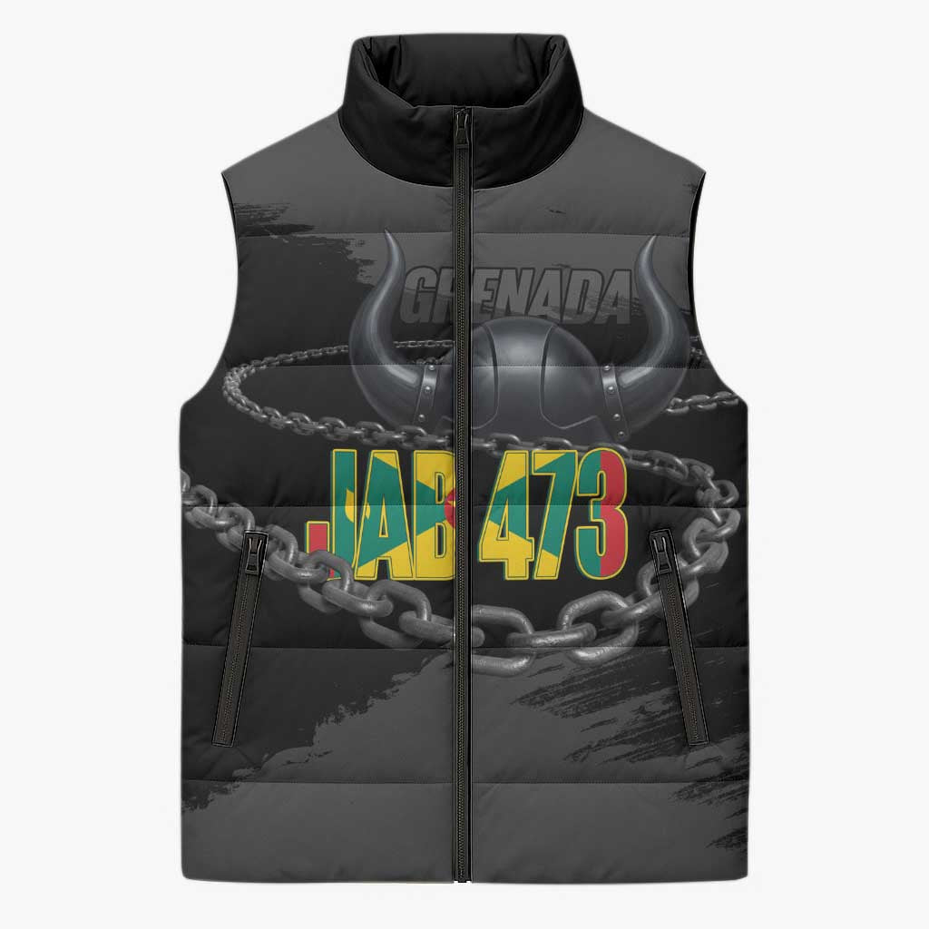 Grenada Jab Jab 473 Sleeveless Puffer Jacket Spicemas Festival Chain Grunge Style - Wonder Print Shop