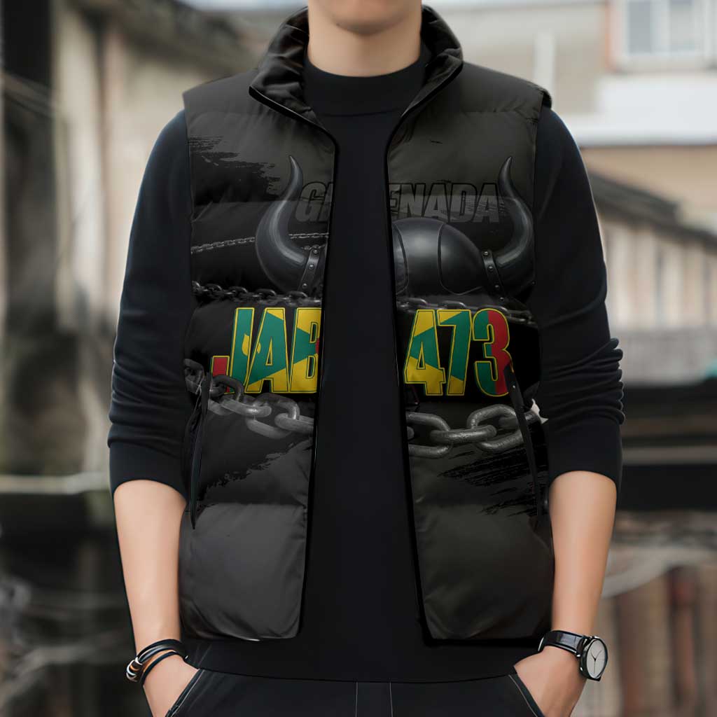 Grenada Jab Jab 473 Sleeveless Puffer Jacket Spicemas Festival Chain Grunge Style - Wonder Print Shop